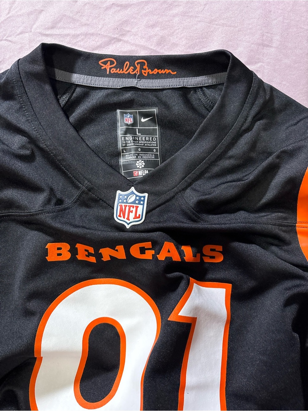 NFL Cincinnati Bengals Black Jersey with Orange and White Accents